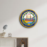 New Hampshire Seal – Round Glass Wall Art