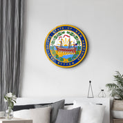 New Hampshire Seal – Round Glass Wall Art
