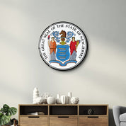 New Jersey Seal – Round Glass Wall Art
