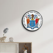 New Jersey Seal – Round Glass Wall Art