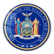 New York Seal – Round Glass Wall Art