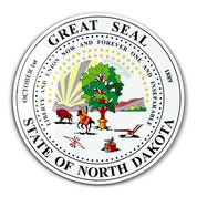 North Dakota Seal – Round Glass Wall Art