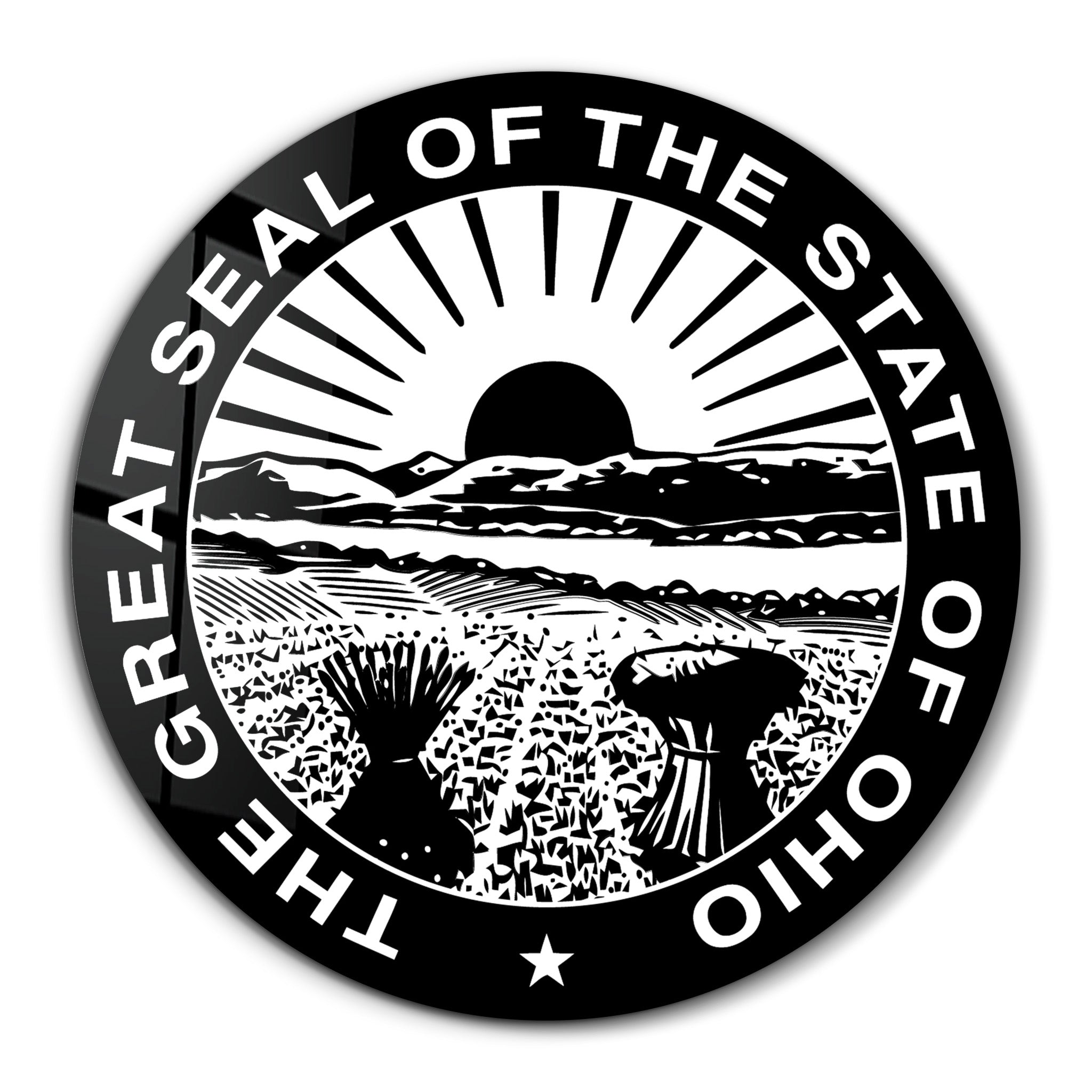 Ohio Seal – Round Glass Wall Art