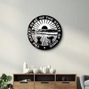 Ohio Seal – Round Glass Wall Art