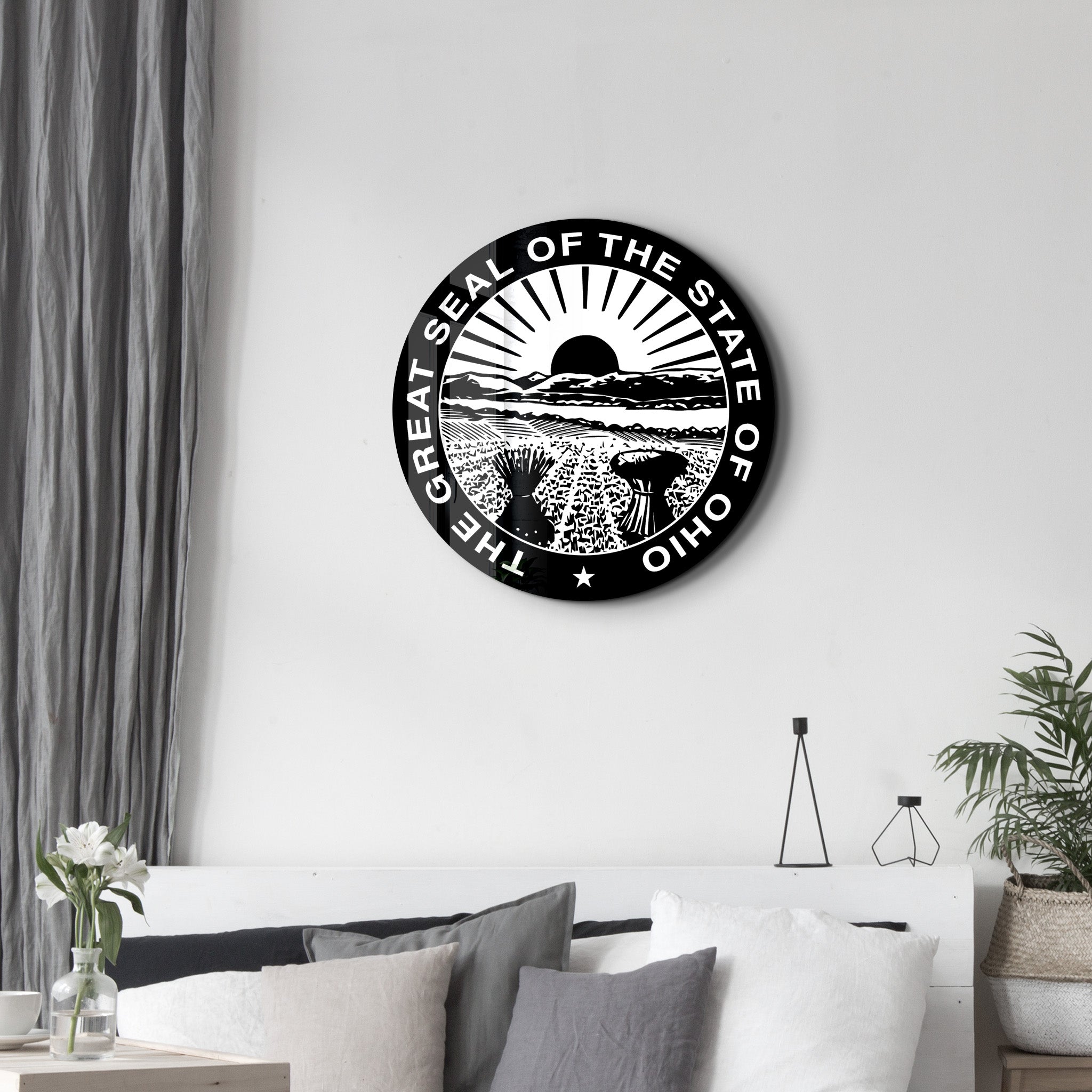 Ohio Seal – Round Glass Wall Art