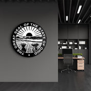 Ohio Seal – Round Glass Wall Art