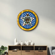 Oklahoma Seal – Round Glass Wall Art