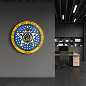 Oklahoma Seal – Round Glass Wall Art