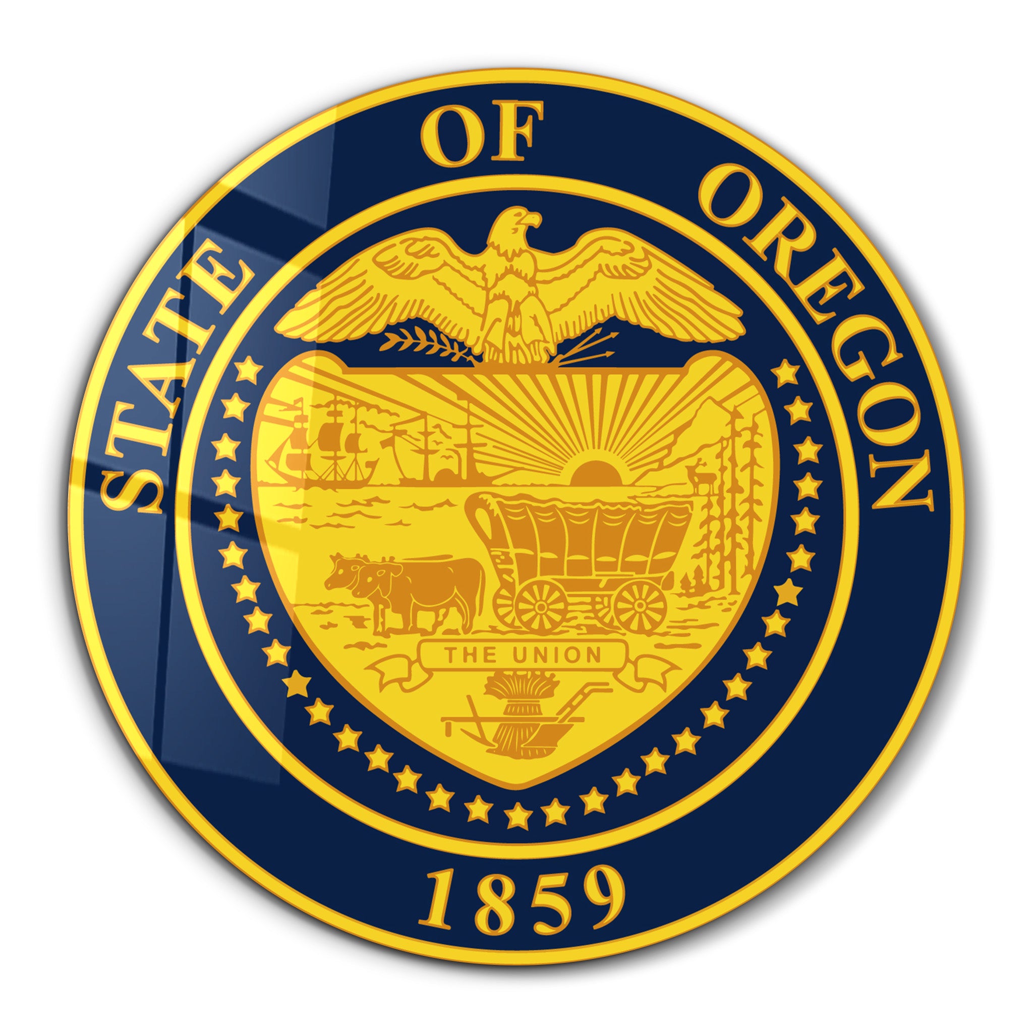 Oregon Seal – Round Glass Wall Art