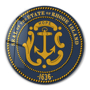 Rhode Island Seal – Round Glass Wall Art