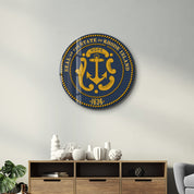 Rhode Island Seal – Round Glass Wall Art