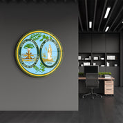 South Carolina Seal – Round Glass Wall Art