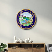 South Dakota Seal – Round Glass Wall Art