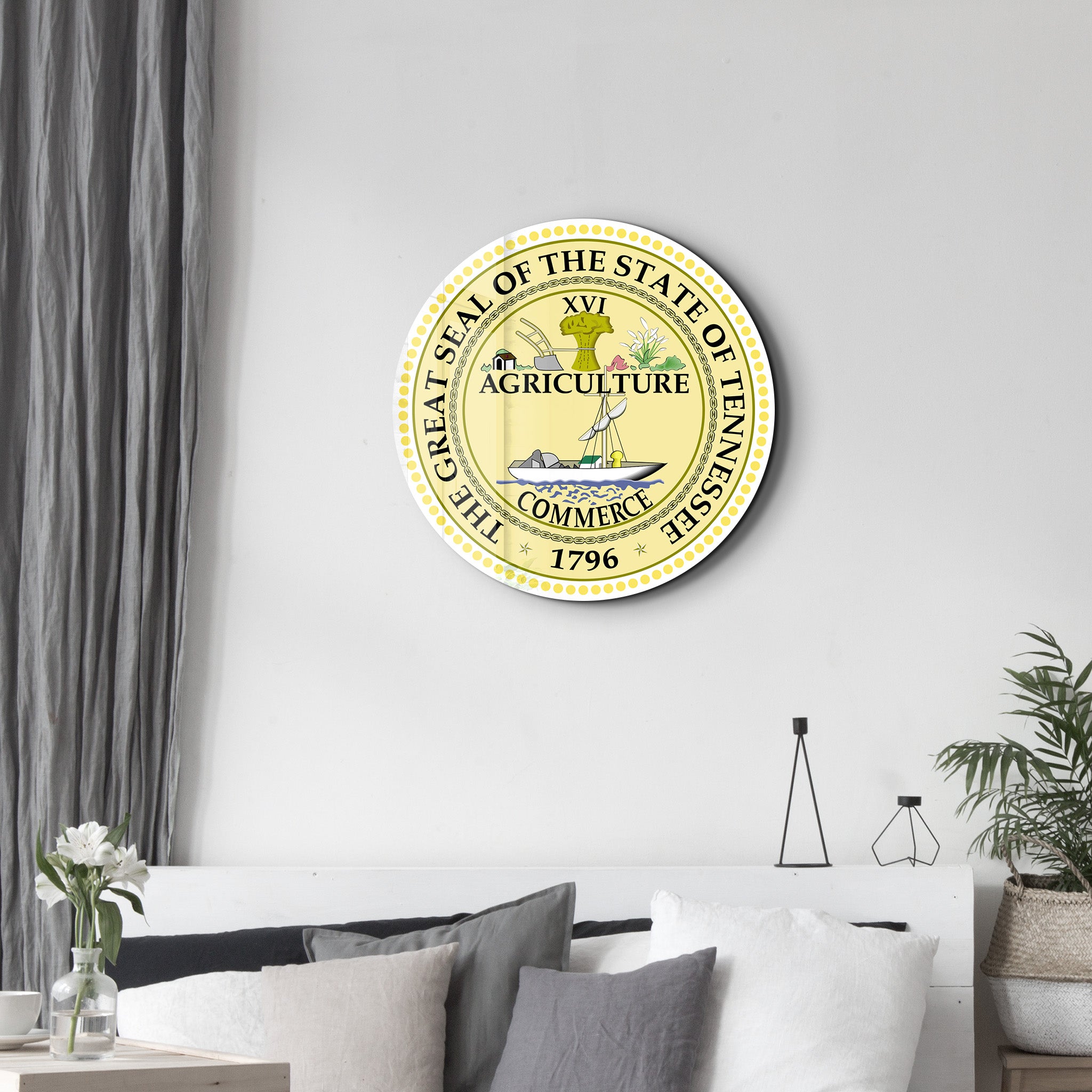 Tennessee Seal – Round Glass Wall Art