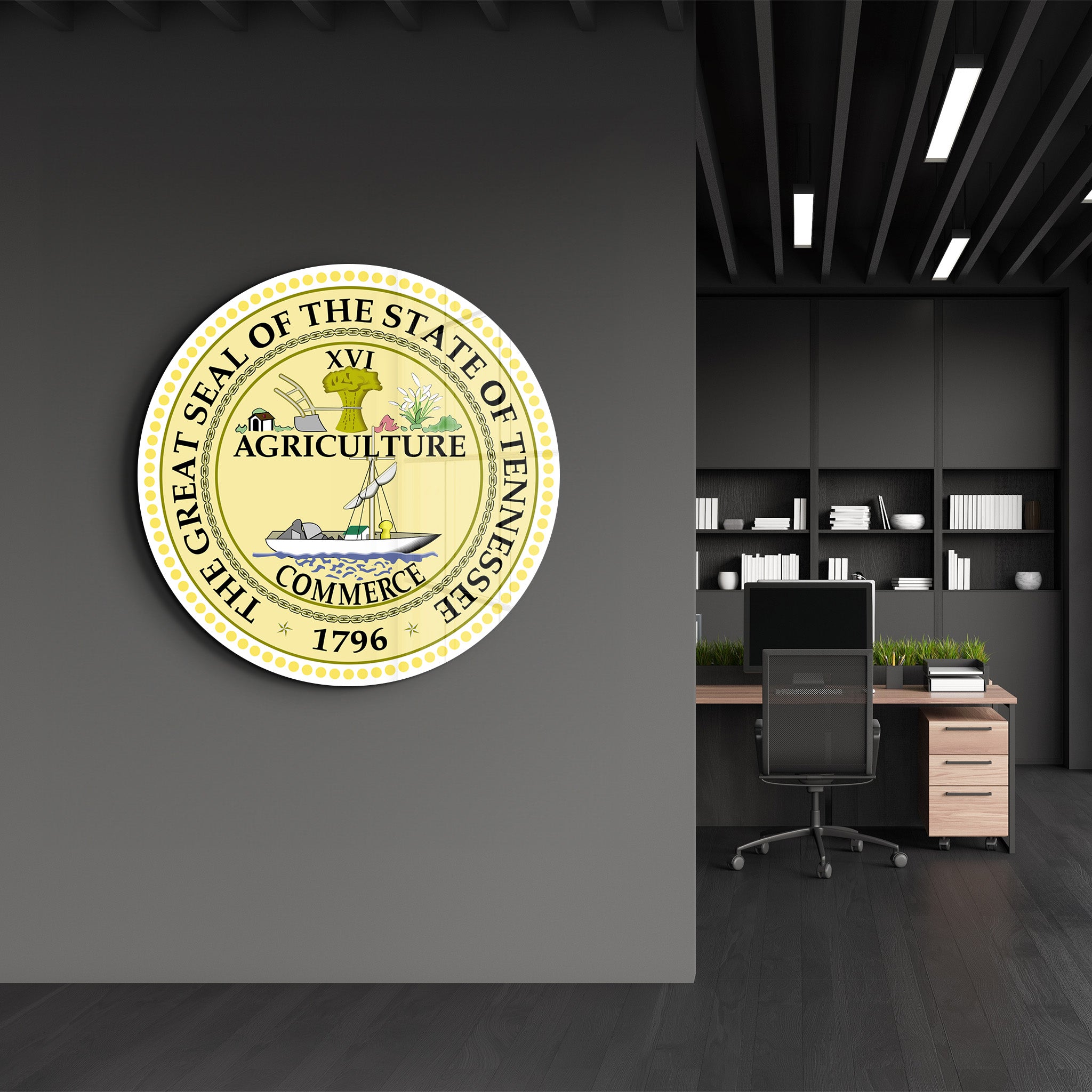 Tennessee Seal – Round Glass Wall Art