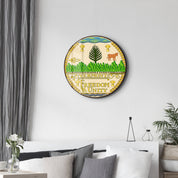 Vermont Seal – Round Glass Wall Art