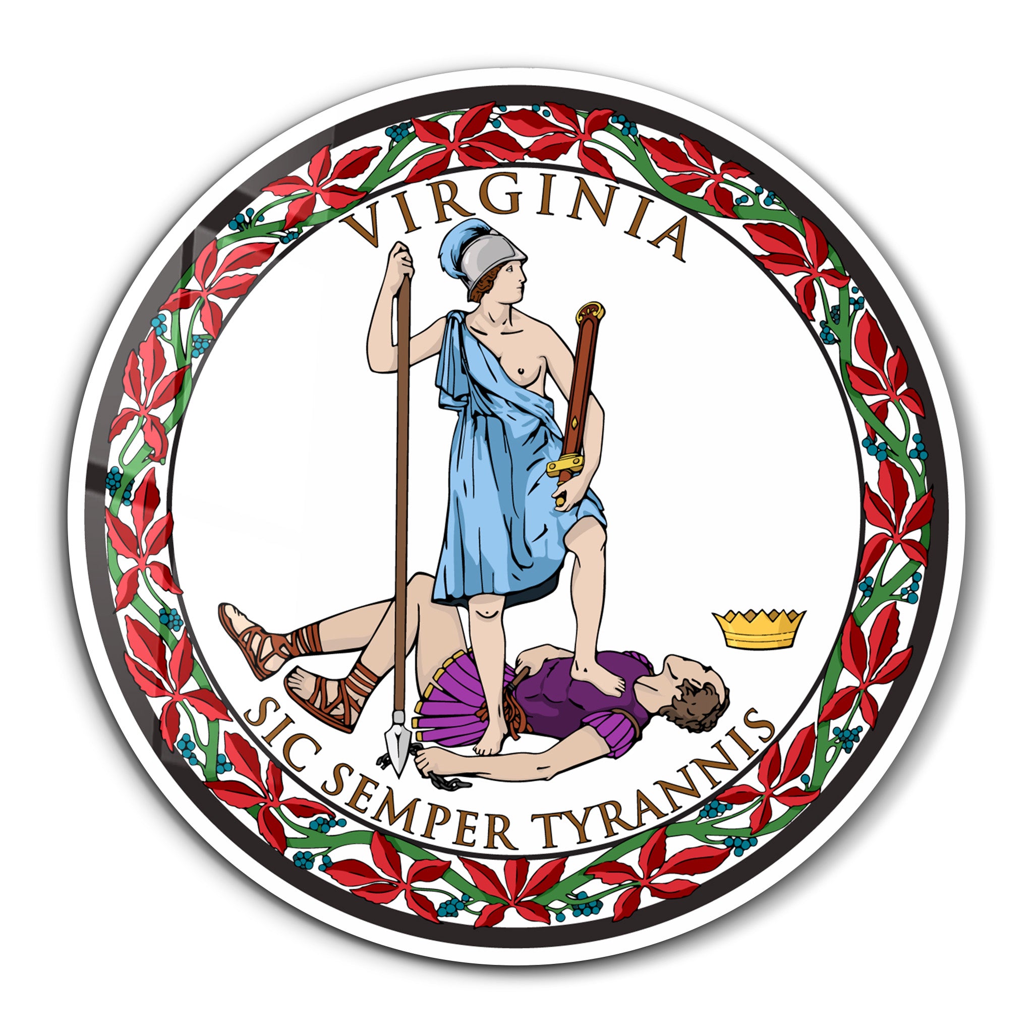 Virginia Seal – Round Glass Wall Art