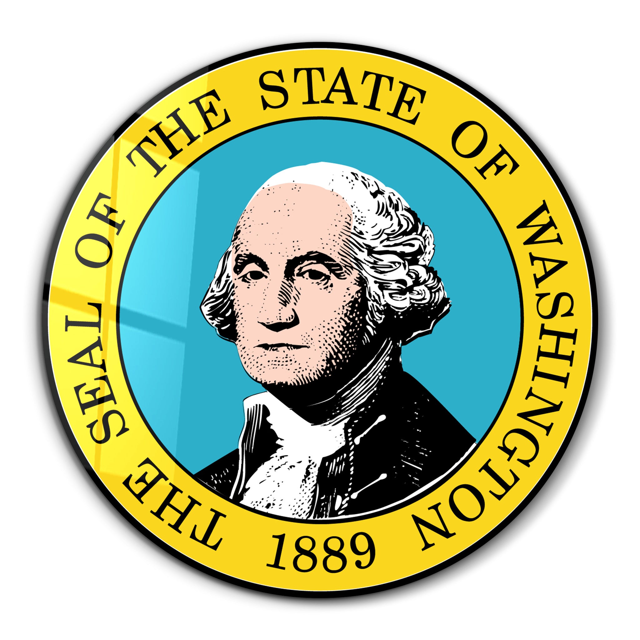 Washington Seal – Round Glass Wall Art
