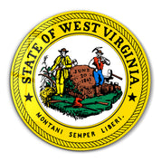 West Virginia Seal – Round Glass Wall Art