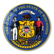 Wisconsin Seal – Round Glass Wall Art