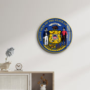 Wisconsin Seal – Round Glass Wall Art