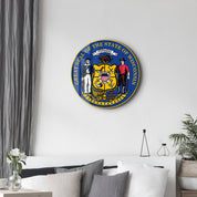 Wisconsin Seal – Round Glass Wall Art