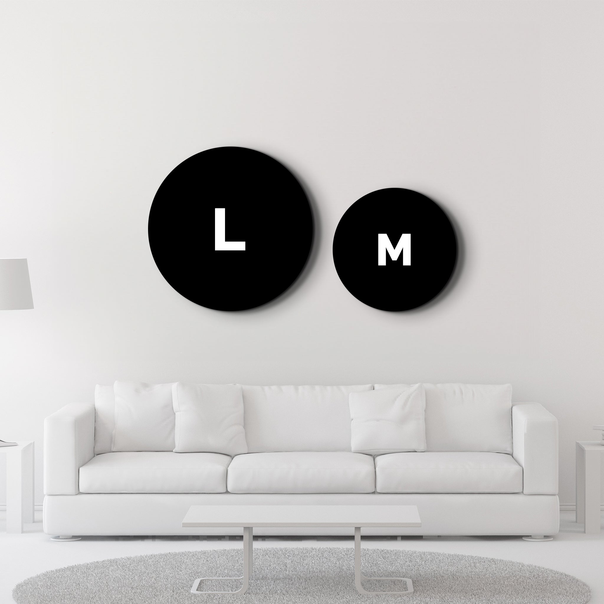 ・"Signs Black BLue"・Rounded Glass Wall Art - ArtDesigna Glass Printing Wall Art