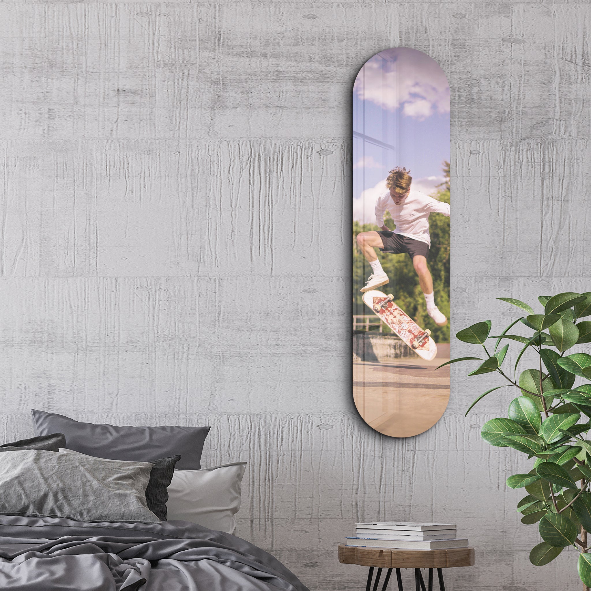 Custom Print Skateboard | Glass Wall Art