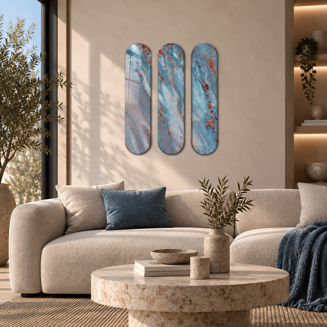 Arctic Rust Trio | Glass Wall Art