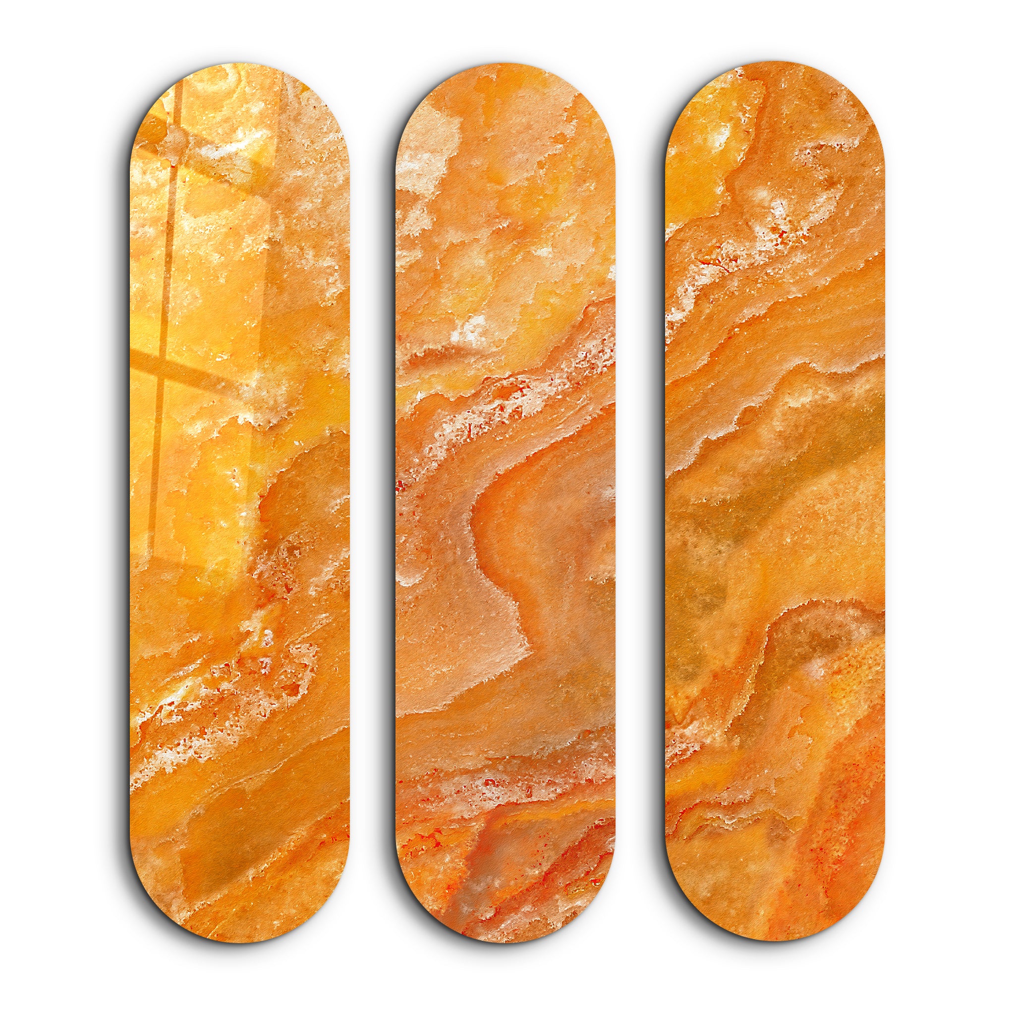Amber Onyx Trio | Glass Wall Art