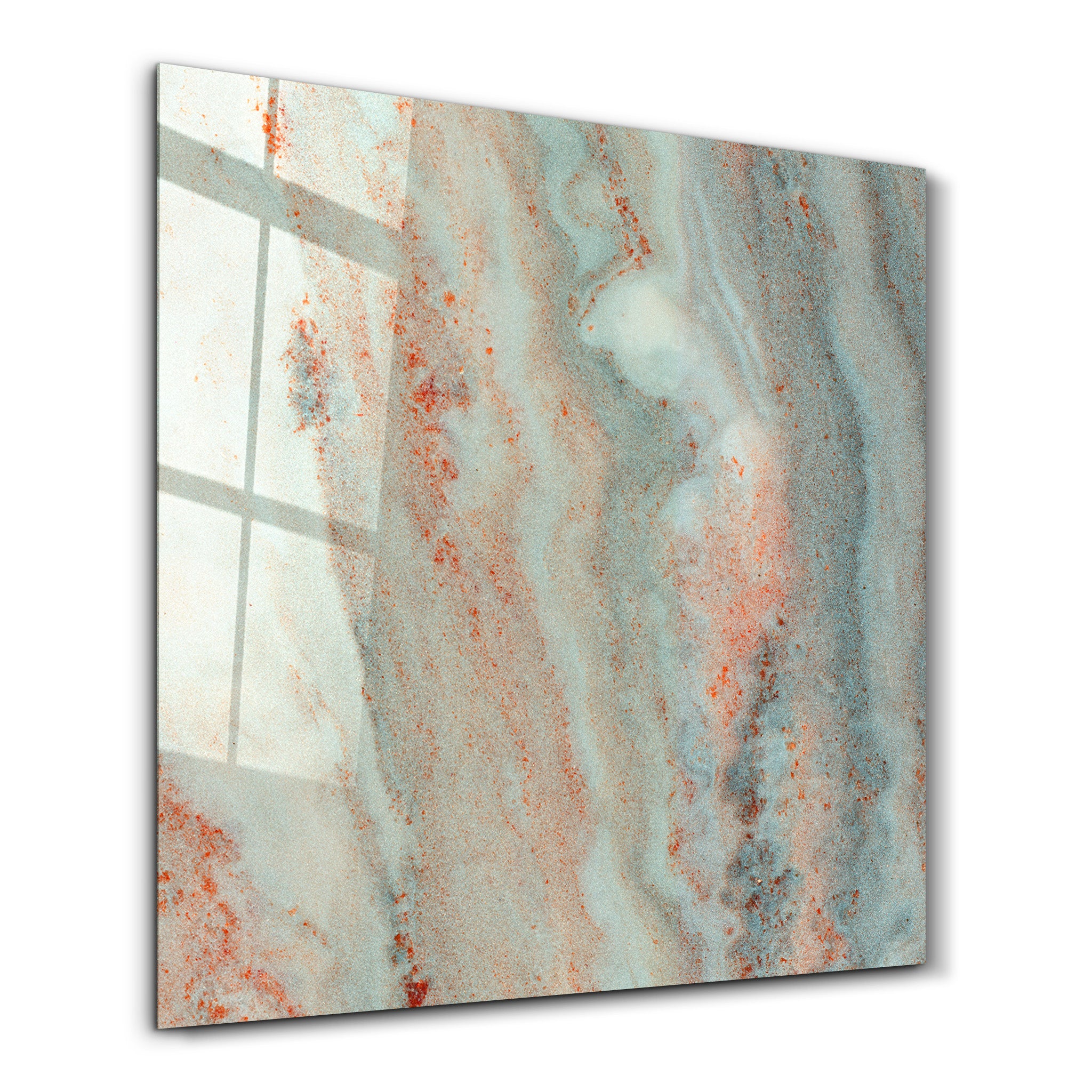 Oxidized Aqua 2 Square Art | Glass Wall Art