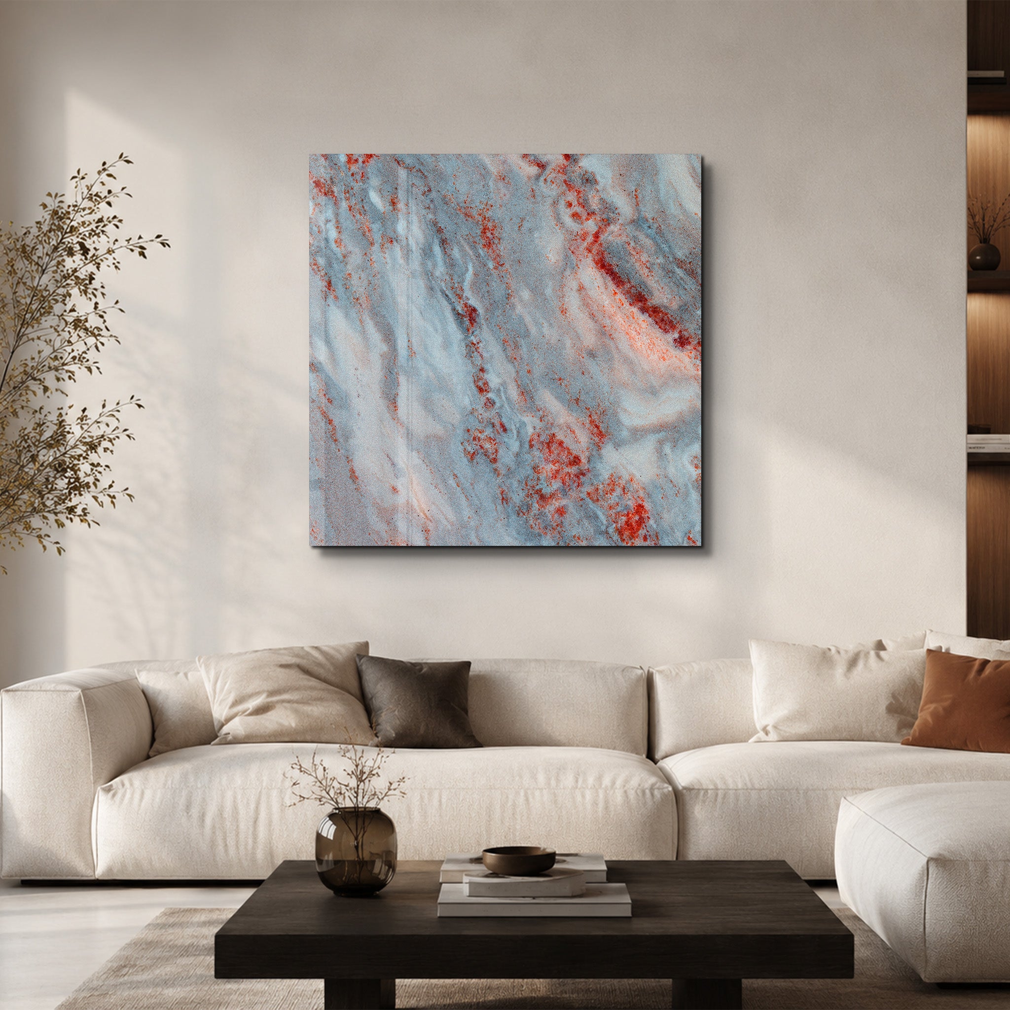 Lächeln Rebell Pop Graffiti Quadratische Kunst – Glasbild