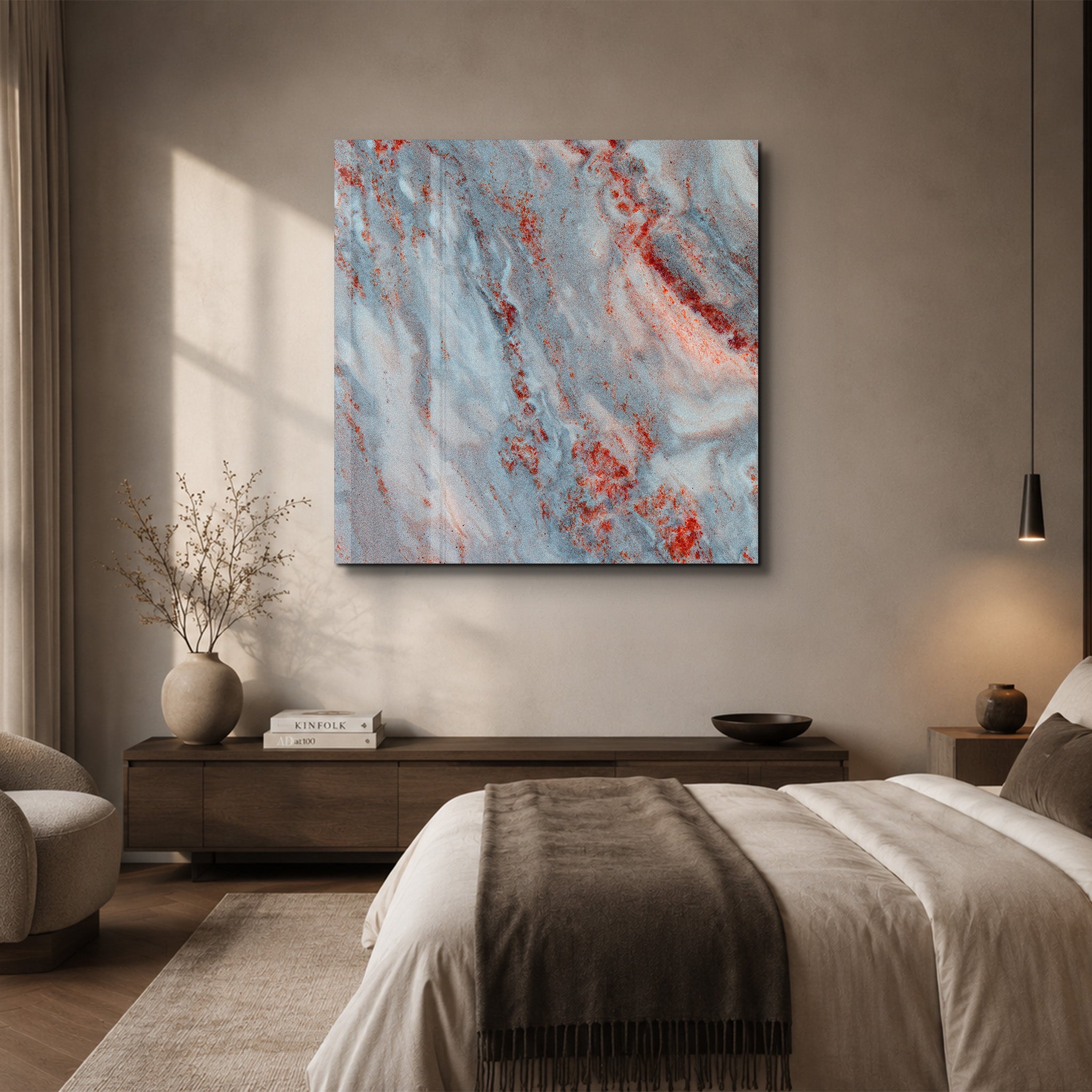 Lächeln Rebell Pop Graffiti Quadratische Kunst – Glasbild