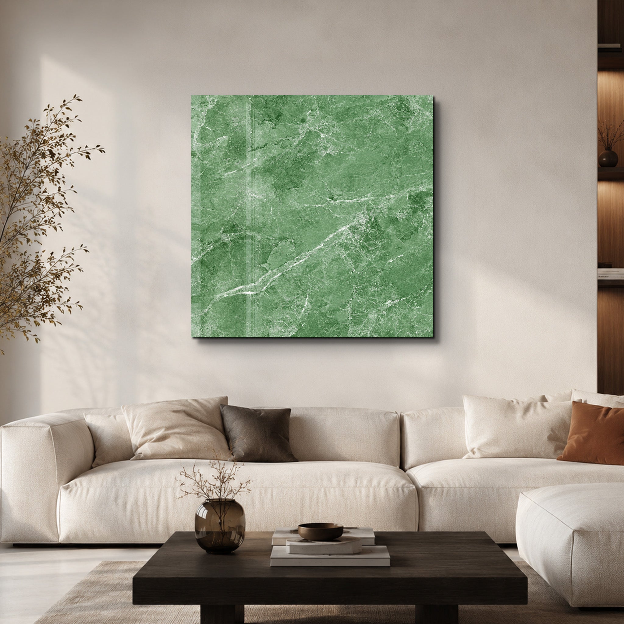 Lächeln Rebell Pop Graffiti Quadratische Kunst – Glasbild