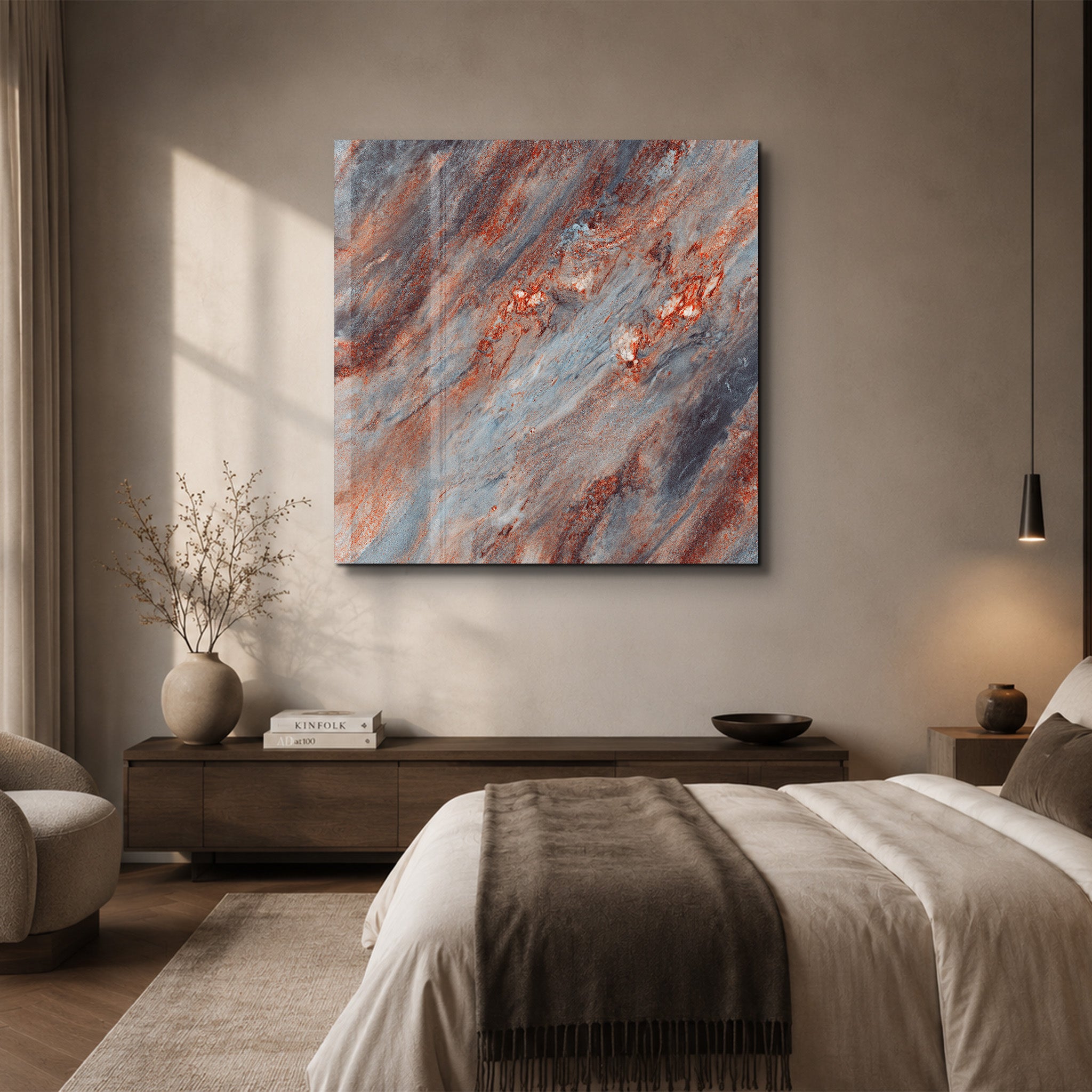Lächeln Rebell Pop Graffiti Quadratische Kunst – Glasbild