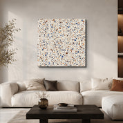 Coastal Terrazzo Square Art | Glass Wall Art