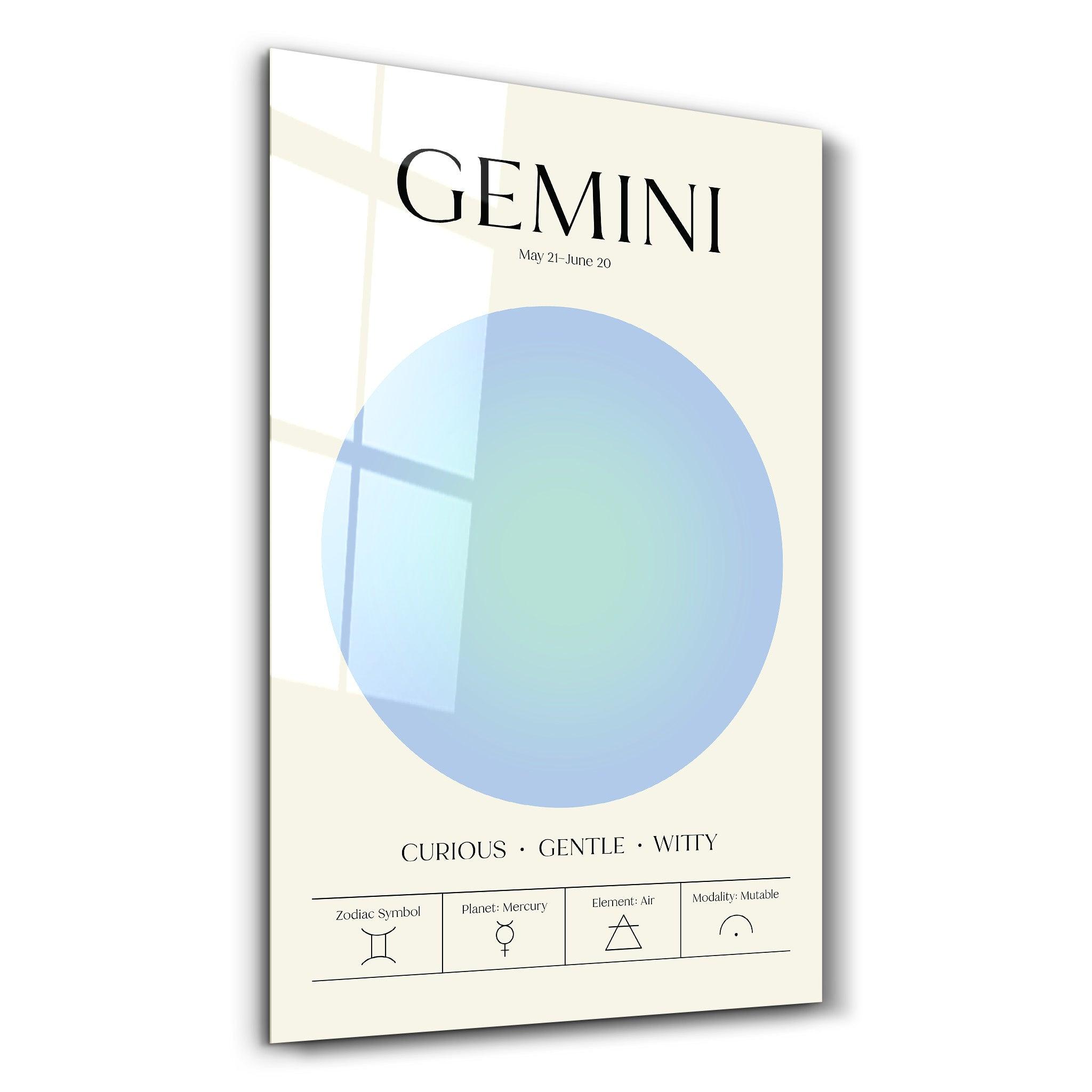 Gemini - Aura Collection | Zodiac Glass Wall Art - Artdesigna