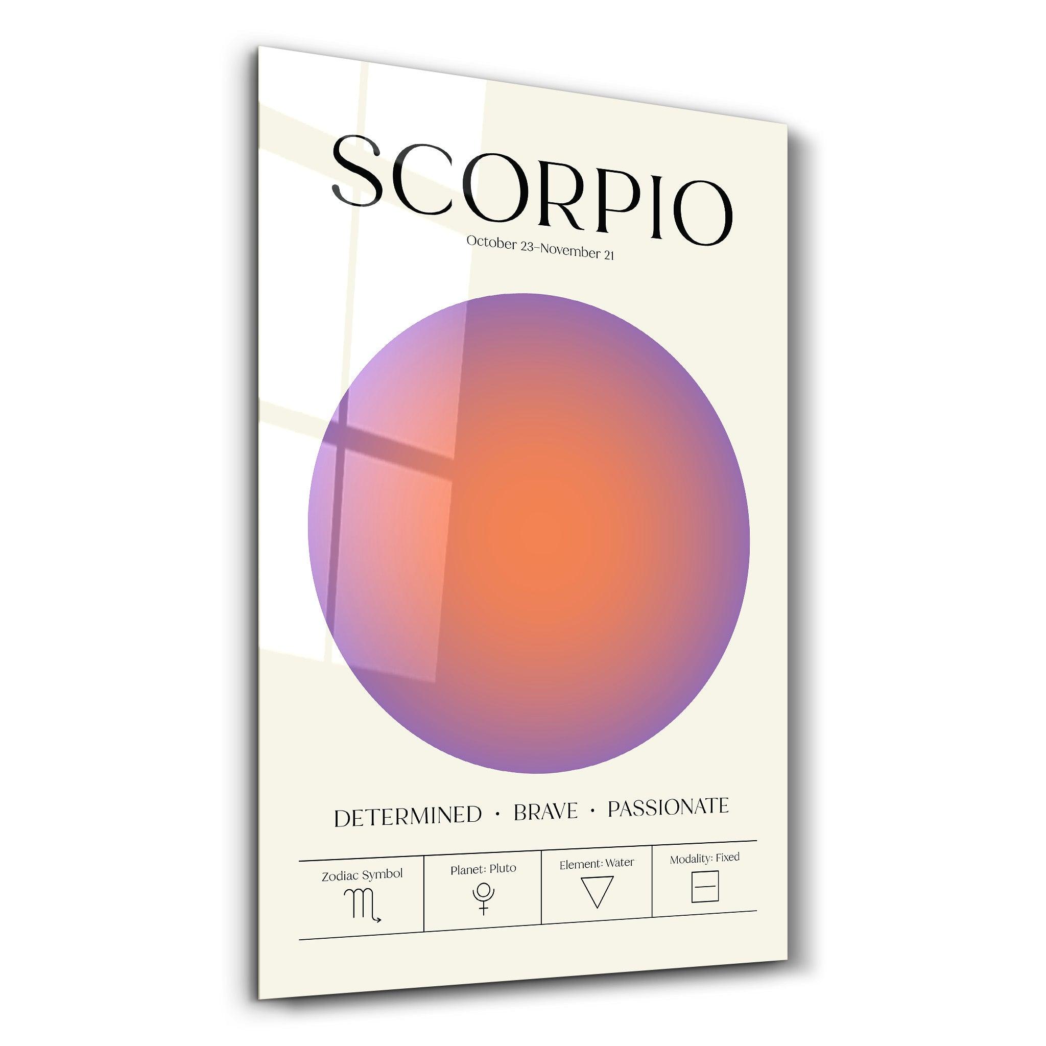 Scorpio - Aura Collection | Zodiac Glass Wall Art - ArtDesigna Glass Printing Wall Art