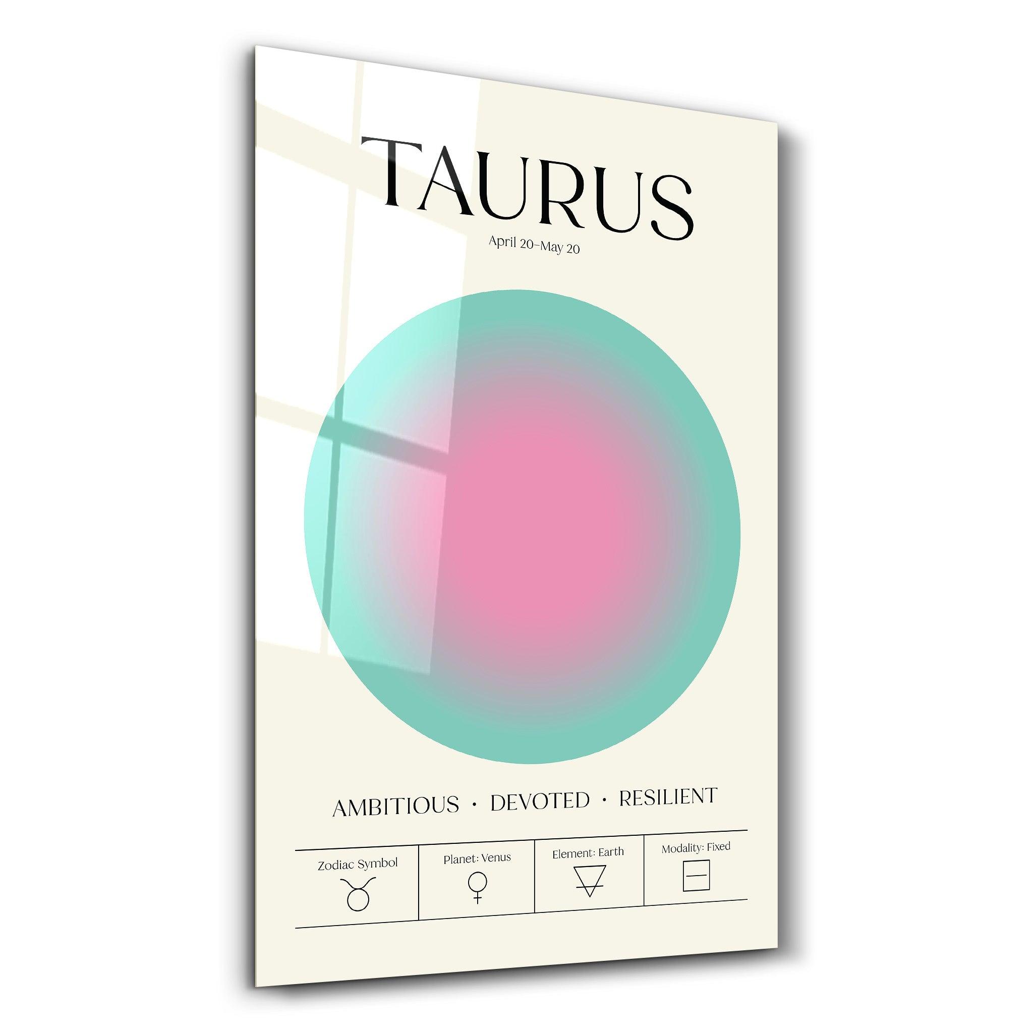 Taurus - Aura Collection | Zodiac Glass Wall Art - ArtDesigna Glass Printing Wall Art