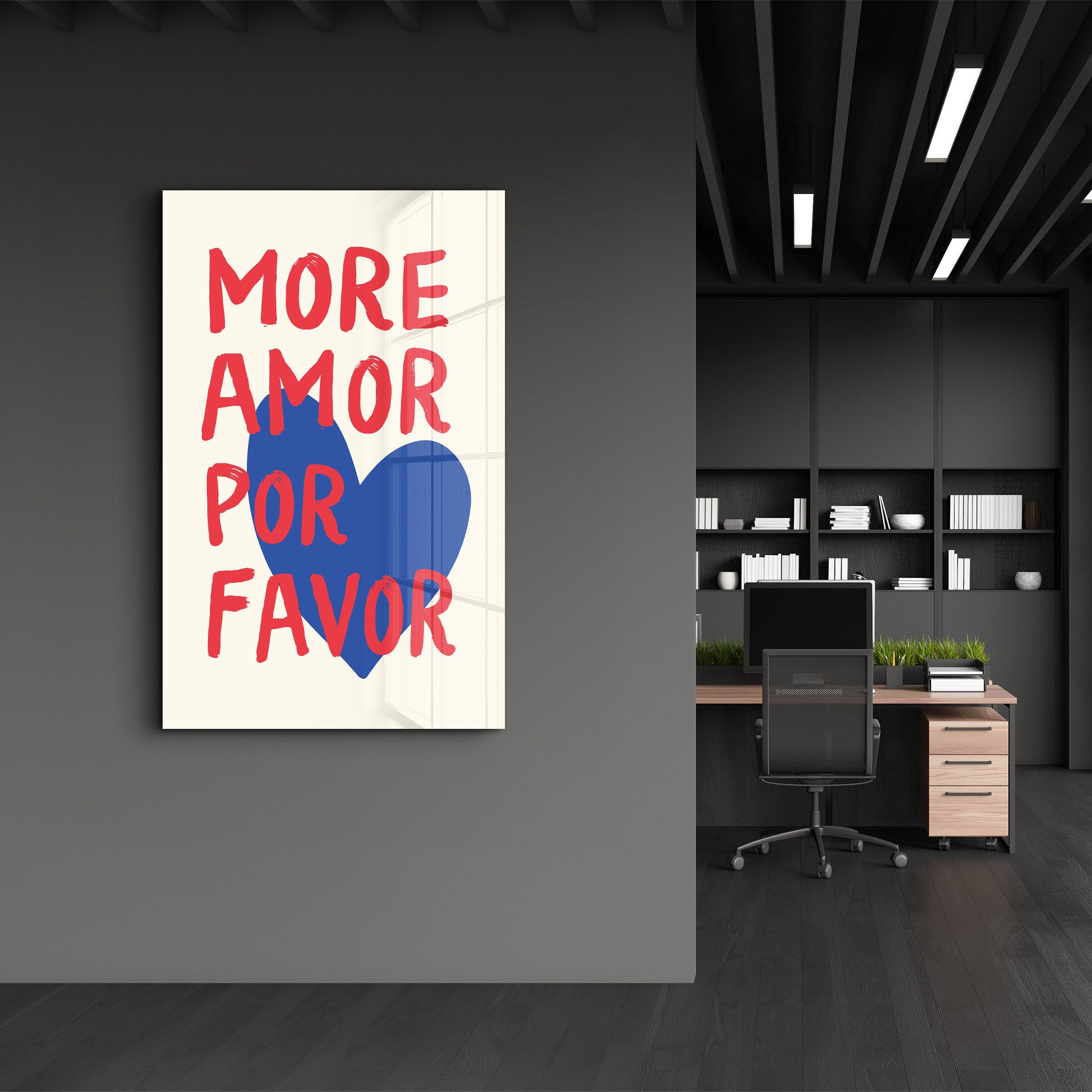 More Amor Por Favor | Glass Wall Art - Artdesigna