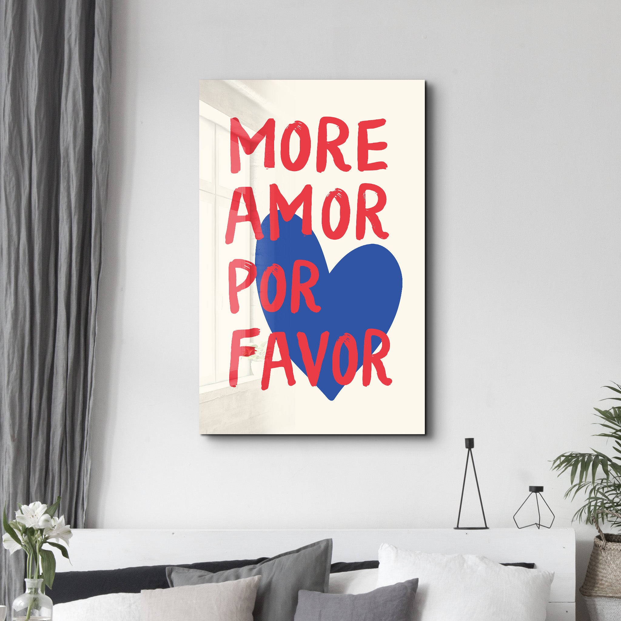 More Amor Por Favor | Glass Wall Art