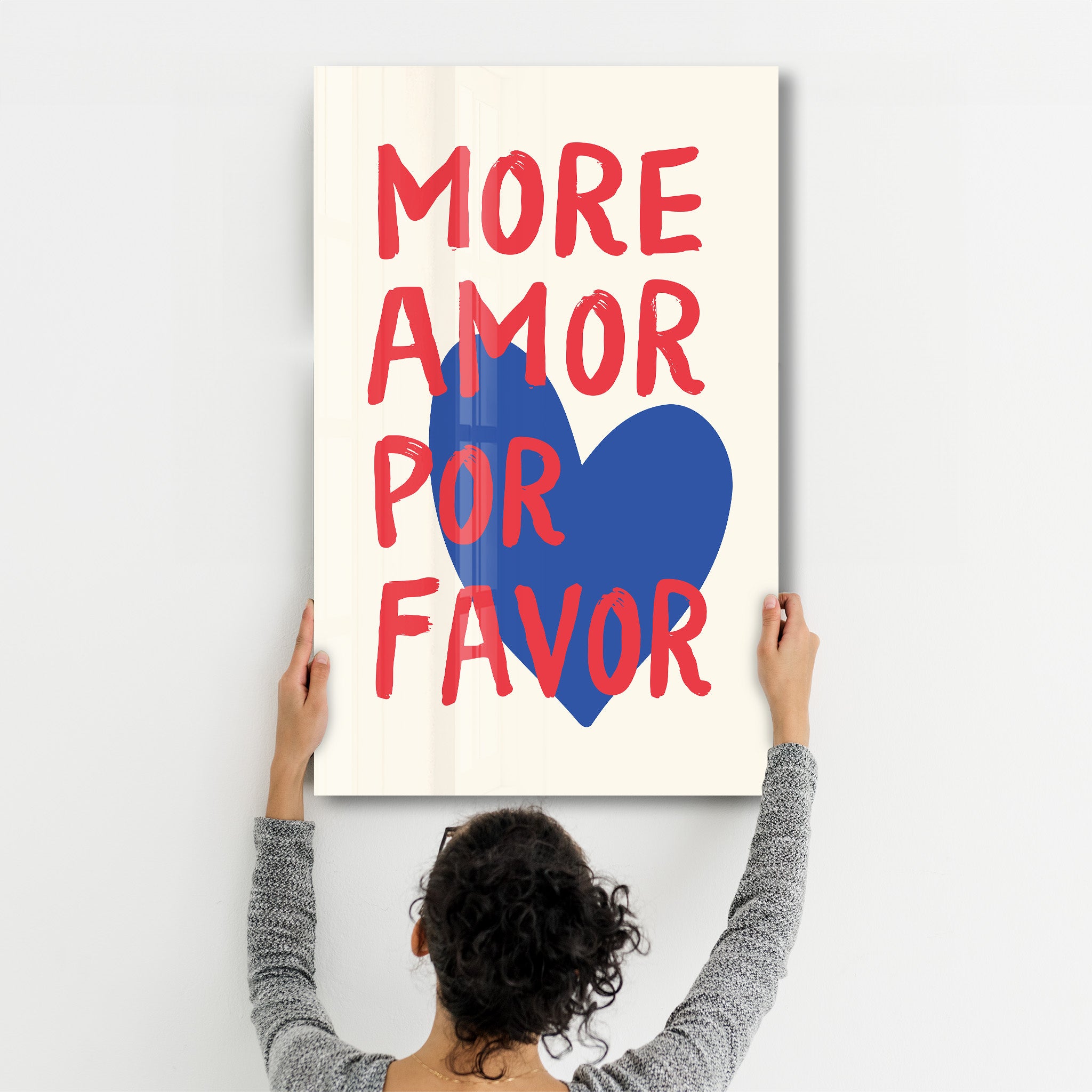 More Amor Por Favor | Glass Wall Art