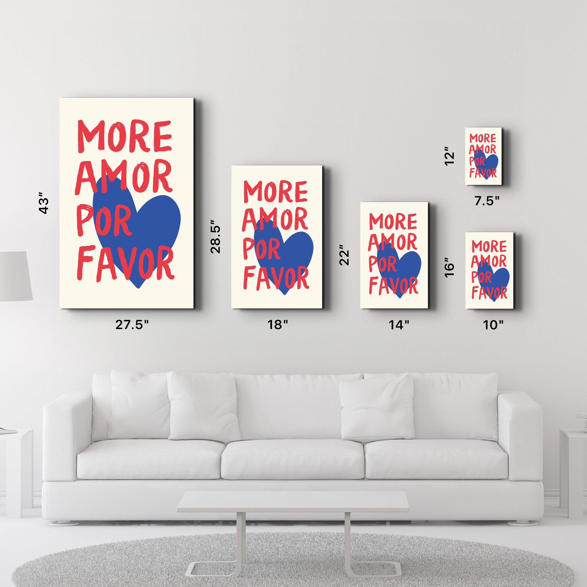 More Amor Por Favor | Glass Wall Art