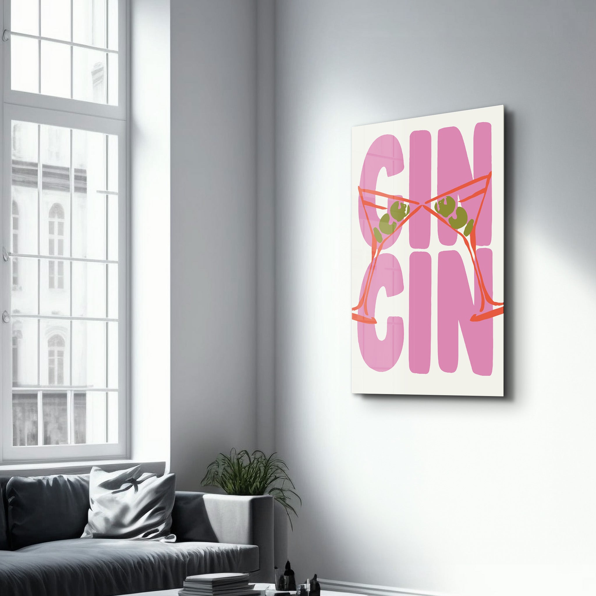 CIN CIN! Cheers! | Glass Wall Art