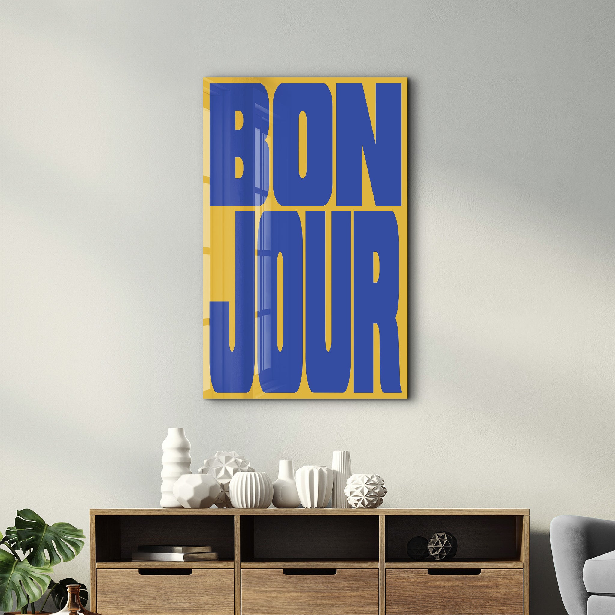 BONJOUR | Glass Wall Art