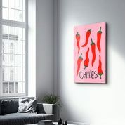 Chillies 🌶️ | Glass Wall Art