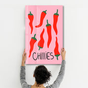 Chillies 🌶️ | Glass Wall Art - Artdesigna