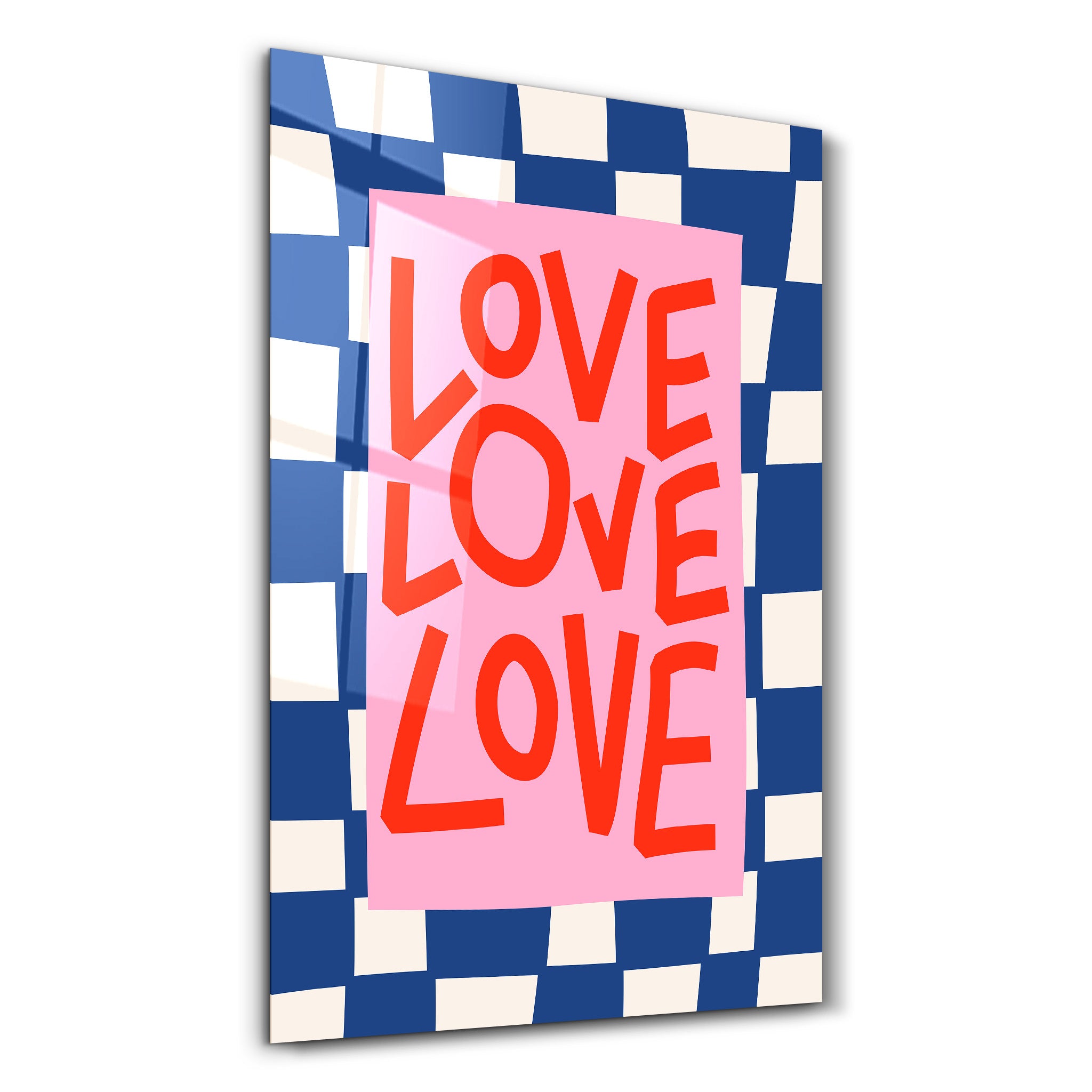 LOVE LOVE LOVE | Glass Wall Art