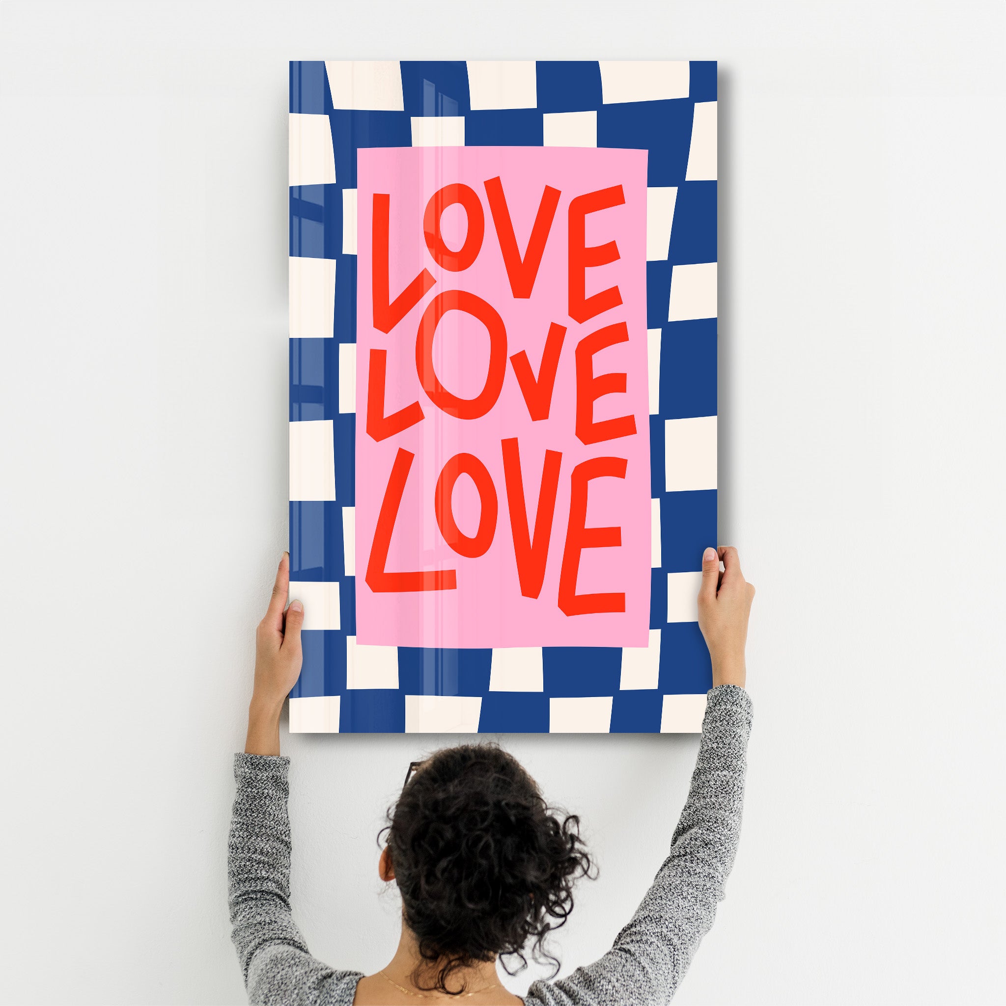 LOVE LOVE LOVE | Glass Wall Art