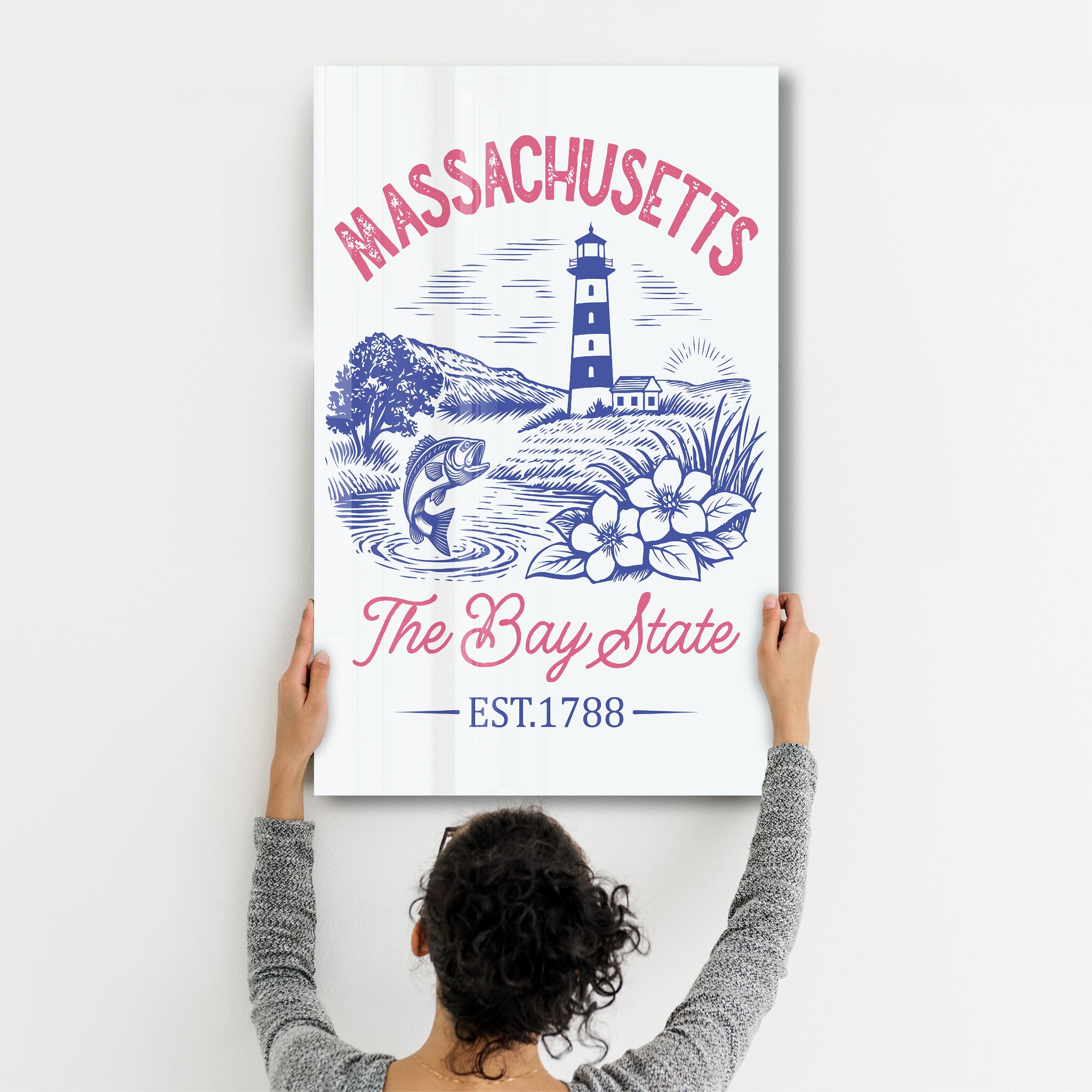 Massachusetts - The Bay State | Glass Wall Art